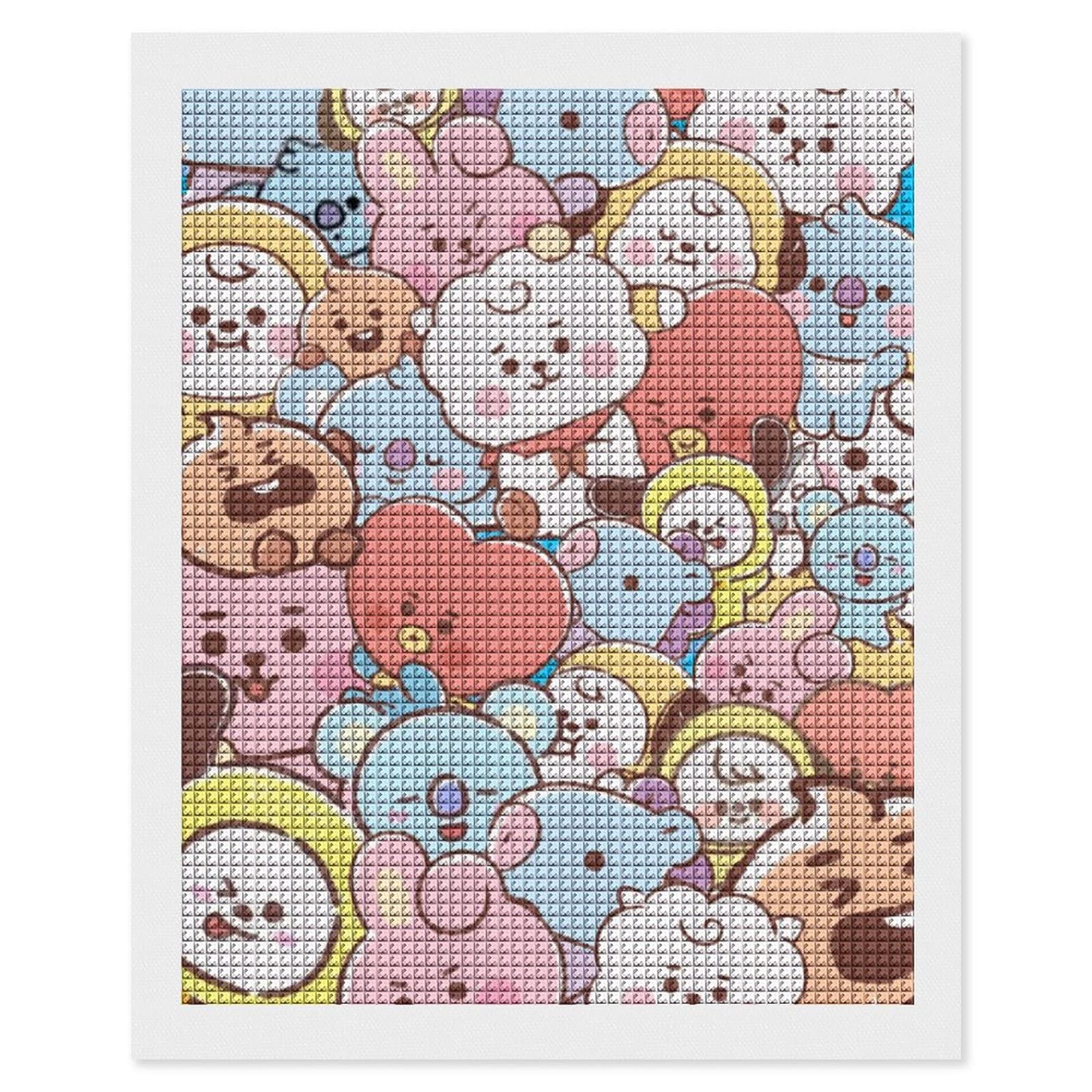 Amazon.co.jp: GNREJGF ダイヤモンドアート絵画 BT-21 刺繍塗装キット